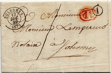 Letter from the village of HAUSSY to SOLESMES. 