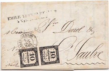 1860: Lettre de VALENCIENNES pour ST SAULVE pesant 15 g.