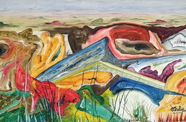 Cuadro Paisaje del futuro de Miguel Yebra. Colección Sensaciones