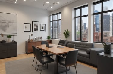 A modern multi-story glass building with balconies extends along an urban street, displaying a sign about upcoming condominium availability. Several people are walking on the adjacent sidewalk, some with dogs, and new construction seems underway. The sky is partly cloudy, and surrounding buildings indicate a dense city setting.