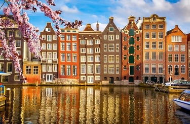Amsterdam background with bright colors