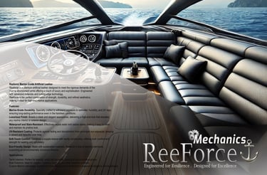 Luxury yacht interior featuring ReeForce marine grade artificial leather seat cover yacht boat