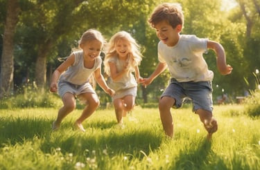three people underneath yellow bed blanket