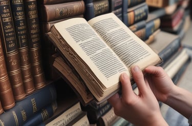 Two books titled 'JOHN...' and 'CLOSING ARGUMENT' are stacked vertically on a table. An American flag is visible to the left of the books. In the background, the blurred figure of a person is seen.