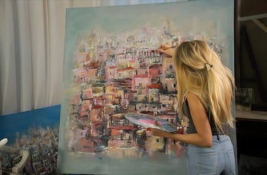 Artist Jessy Tabet portrait photo painting on canvas