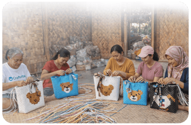 Sustainable handwoven bags creating social and environmental impact through recycled plastic and artisan empowerment