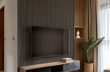 panneaux linea cannelés noir droit intérieur déco