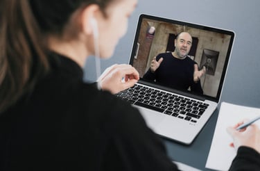 Student attending a Live Zoom Art Photography Course with Martin Osner.