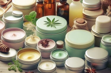 a variety of different types of body care products in various tins