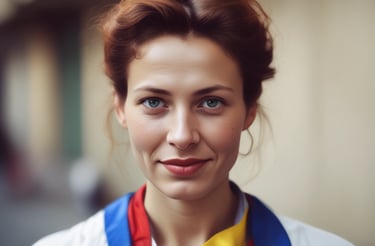 A friendly person holding a Romanian flag, symbolizing the alternative force.