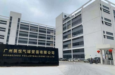 The exterior building of Guangzhou Foiljoy Balloons Co. Ltd factory and corporate headquarters.