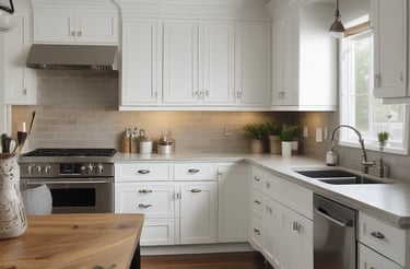 A curved facade covered in white latticework