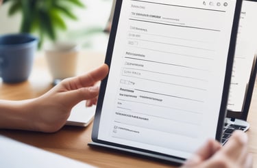 A professional office desk with a laptop, a notebook, and a cup of coffee, symbolizing readiness to assist clients.