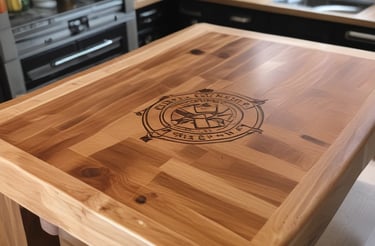 a wooden chair sitting on a porch next to a wooden table