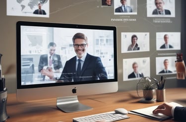 A professional office setting with a lawyer discussing with a client.