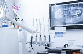 a dentist's office with a advanced dental care unit
