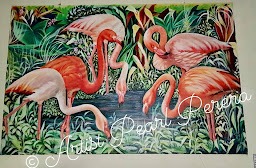 Flamingos at Breakfast
