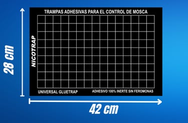 Laminas adhesivas para captura de mosca de 28 x42 en negro 