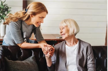 Personnel et résident satisfaitent d'Audiva d'Eulabie