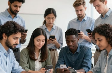 A friendly concierge assisting a property owner with a laptop in a cozy office.