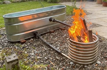 Wood fire hot tub