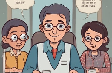 A friendly recruiter speaking on the phone with a client in a bright office.