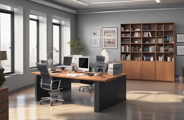 A friendly customer service representative holding a paintbrush in a bright, welcoming studio.