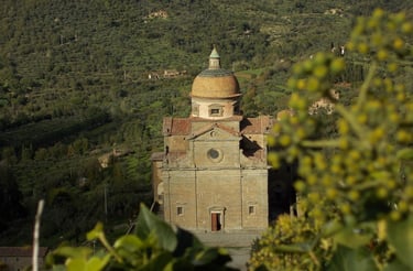 a church in the countryside of Cortona