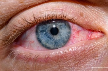 Enfermedades producidas por el polvo de uñas - Daño ocular
