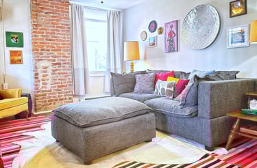 funky boho living room furnished apartment 2123 rivermont lynchburg va
