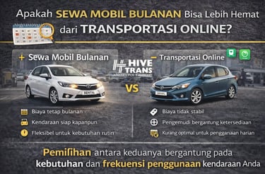 apakah sewa mobil bulanan lenih hemat dari taksi online