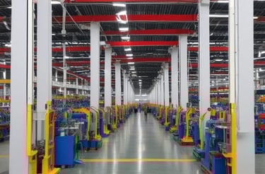 A person on a bicycle is selling various colorful packaged goods hanging from the handlebars. Another person wearing a green helmet and jacket is riding a motorcycle in the background. The scene takes place on a street at night, creating a vibrant and bustling atmosphere.