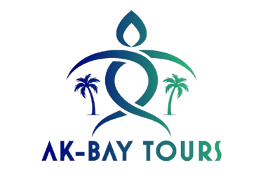 a logo for akbax tour
