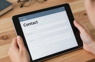 A cozy workspace with a laptop, notebook, and a steaming cup of coffee ready for messages.