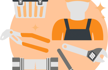 une personne avec un chapeau et une boîte à outils