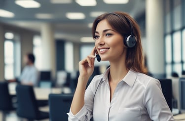 A confident business owner at a desk, ready to assist clients.