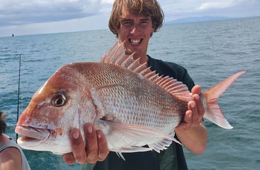 My biggest ever snapper caught Auckland Fishing Charters Riko Boat Charters