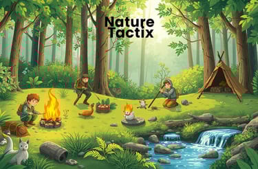 illustration of people doing different survival techniques