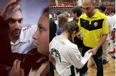 hypnotherapeute en train d'hypnotiser une sportive en competition