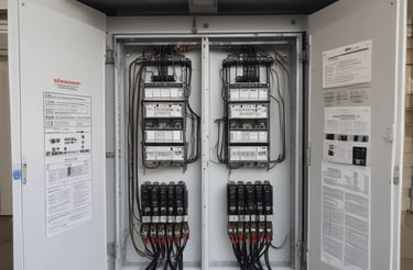 grayscale photography of man facing mechanical machine