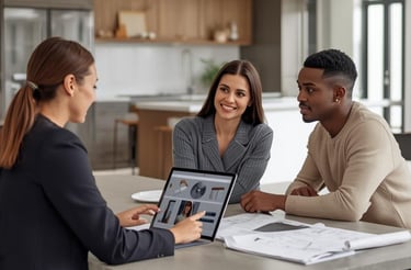 Client meeting with Mostreno team to plan a renovation consultation