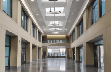 A building with a motorcycle parked in front of it
