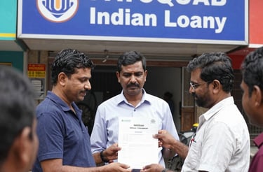 A clean, modern multi-step loan application form on a digital device screen.