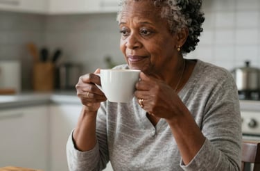 A friendly caregiver smiling while holding a clipboard in a cozy Palm Beach home.