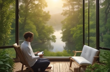 A calm workspace with a laptop and a soft glowing lamp symbolizing a warm, inviting contact area.