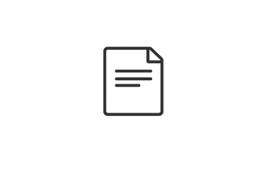 Minimalist document icon with a folded corner and text lines on a dark black background.