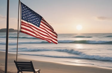 A warm, inviting lodge entrance with a welcoming sign under soft evening lights.