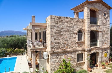 stone villa with pool in zakynthos