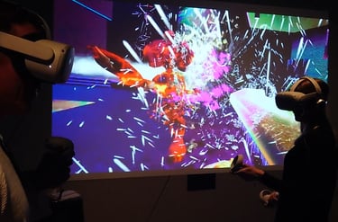 people playing the VR experience called SYNC at the Powerhouse Museum in Sydney