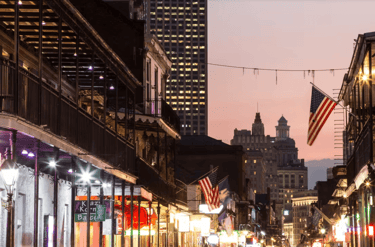 New Orleans Bourbon Street at night